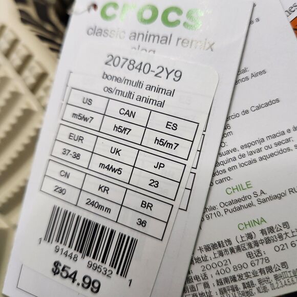 Crocs Slip-On Clogs – Women’s Size 7 | Bone Multicolor | Unworn - Picture 8 of 8